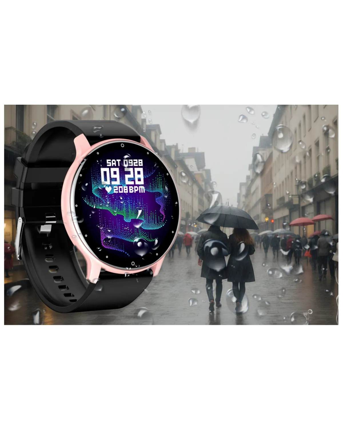SMARTWATCH UNISEX GRAVITY GT1-2  PULSOMETR, WŁASNE TARCZE (sg015b)