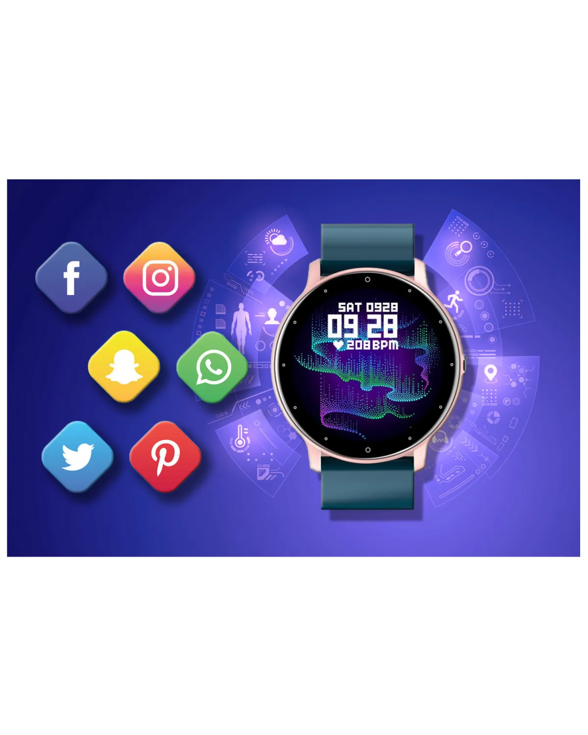 SMARTWATCH UNISEX GRAVITY GT1-4 - PULSOMETR, WŁASNE TARCZE (sg015d)