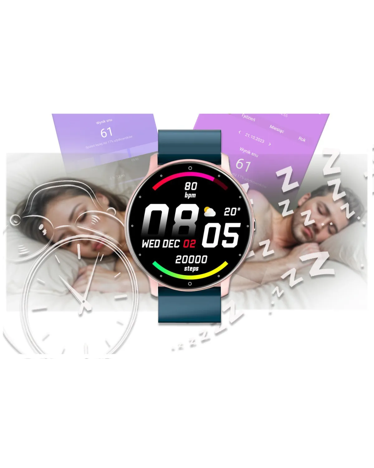 SMARTWATCH UNISEX GRAVITY GT1-4 - PULSOMETR, WŁASNE TARCZE (sg015d)