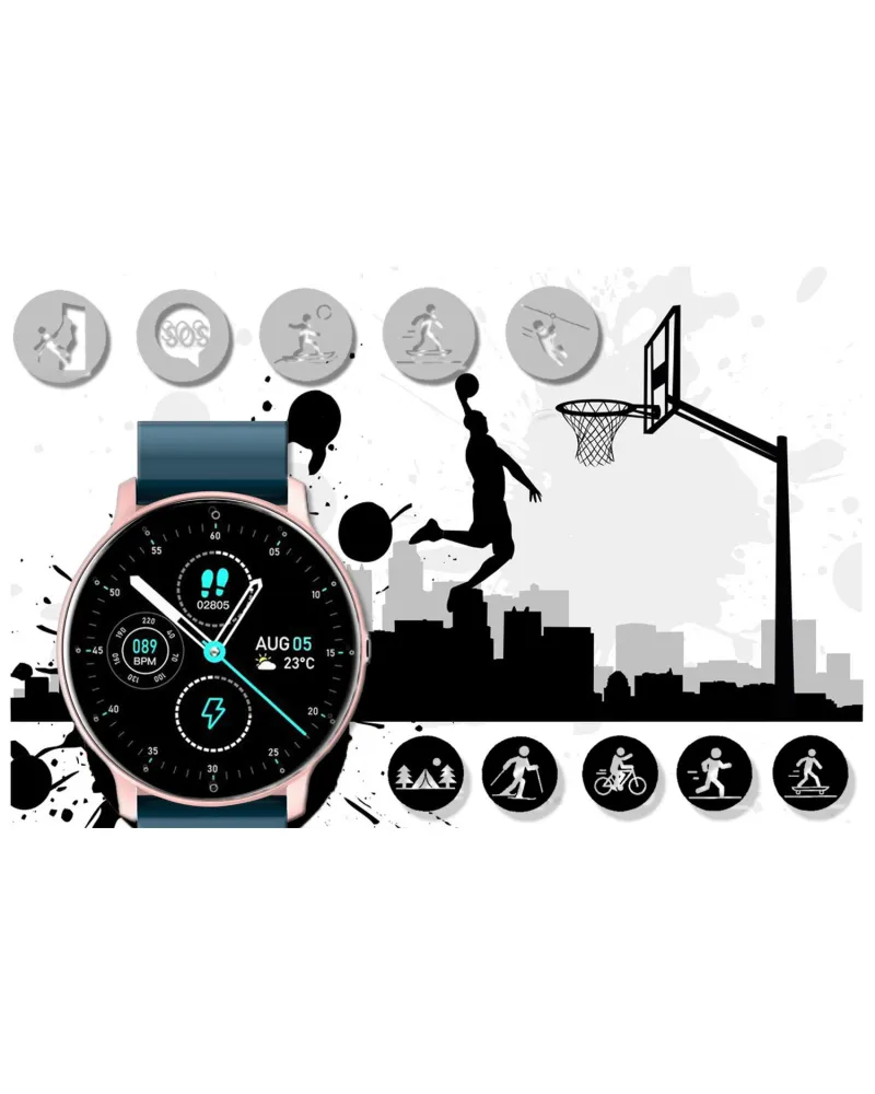 SMARTWATCH UNISEX GRAVITY GT1-4 - PULSOMETR, WŁASNE TARCZE (sg015d)