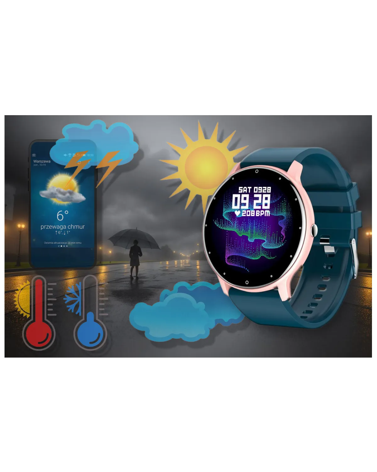 SMARTWATCH UNISEX GRAVITY GT1-4 - PULSOMETR, WŁASNE TARCZE (sg015d)