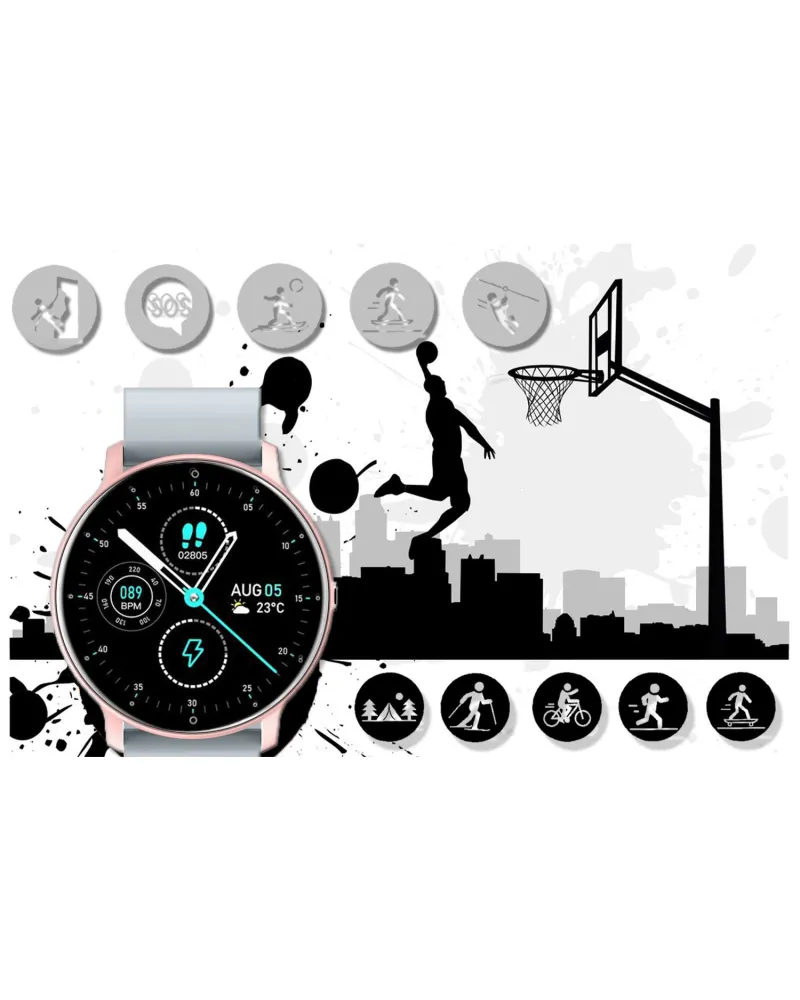 SMARTWATCH UNISEX GRAVITY GT1-8 - PULSOMETR, WŁASNE TARCZE (sg015h) SMARTWATCH UNISEX GRAVITY GT1-8 - PULSOMETR, WŁASNE TARCZE (sg015h)
