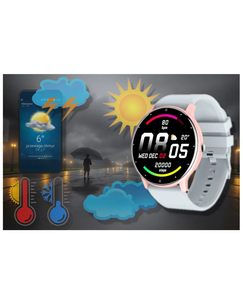 SMARTWATCH UNISEX GRAVITY GT1-8 - PULSOMETR, WŁASNE TARCZE (sg015h) SMARTWATCH UNISEX GRAVITY GT1-8 - PULSOMETR, WŁASNE TARCZE (sg015h)