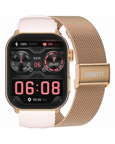 SMARTWATCH UNISEX GRAVITY GT28-6 - ROZMOWY BLUETOOTH, DODATKOWY PASEK (sg037f)