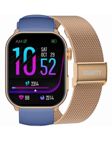 SMARTWATCH UNISEX GRAVITY GT28-8 - ROZMOWY BLUETOOTH, DODATKOWY PASEK (sg037g)