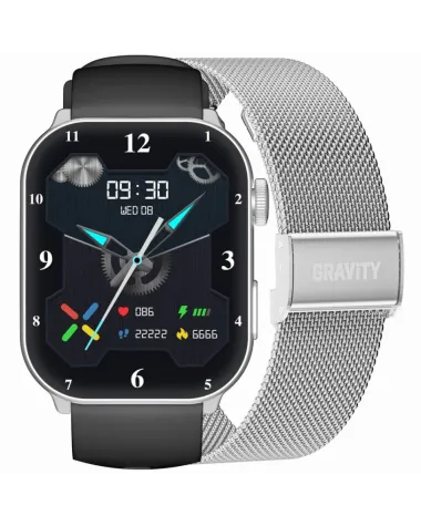 SMARTWATCH UNISEX GRAVITY GT28-9 - ROZMOWY BLUETOOTH, DODATKOWY PASEK (sg037i)