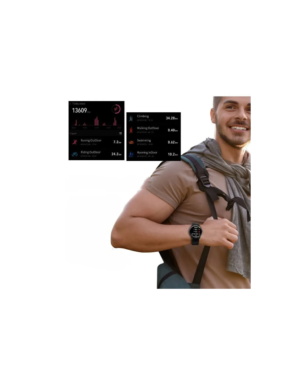 SMARTWATCH DAMSKI G. Rossi G.RSF1-4C2-1 rosegold/black + dodatkowy PASEK (sg003b) SMARTWATCH DAMSKI G. Rossi G.RSF1-4C2-1 rosegold/black + dodatkowy PASEK (sg003b)