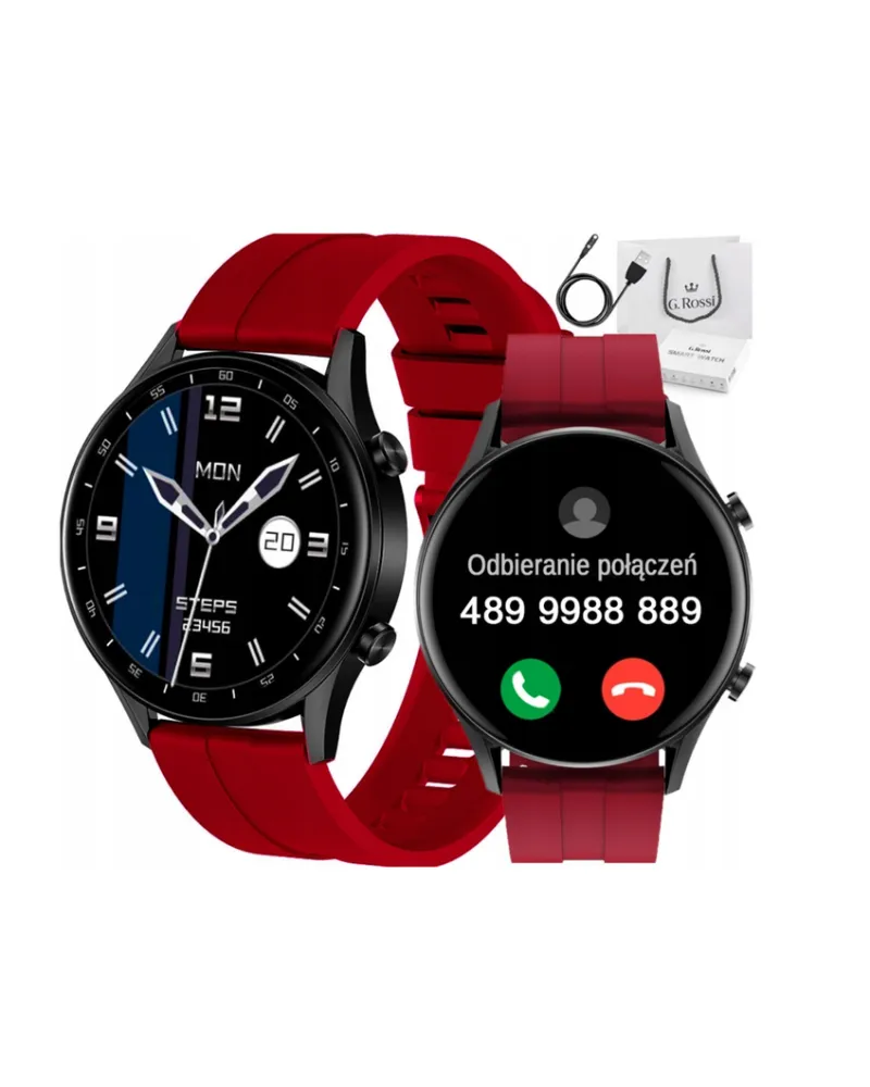 SMARTWATCH MĘSKI G. Rossi SW019-3 black/red (sg014c) PROWADZENIE ROZMÓW SMARTWATCH MĘSKI G. Rossi SW019-3 black/red (sg014c) PROWADZENIE ROZMÓW