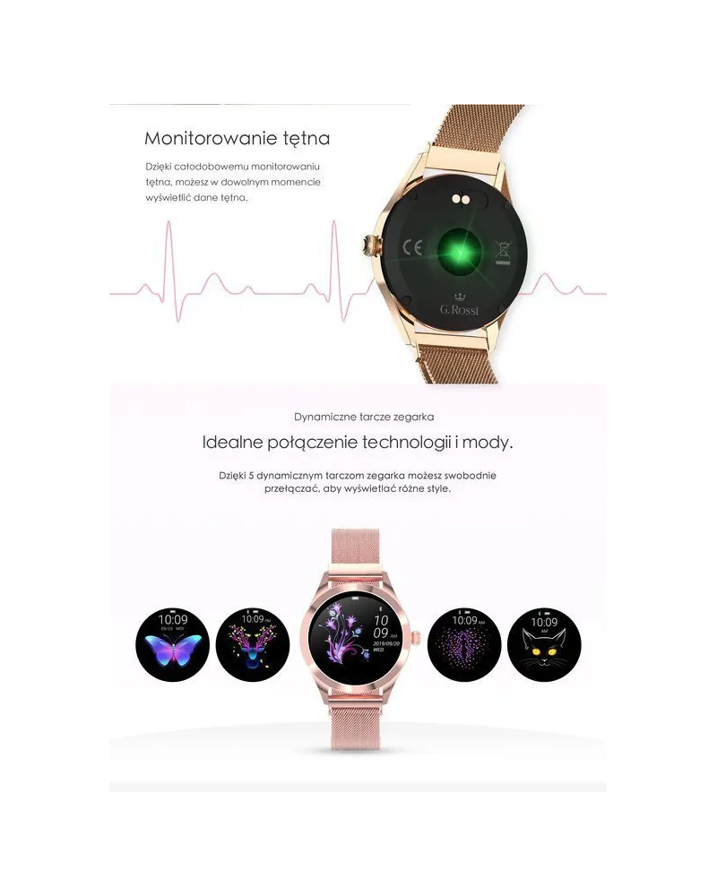 SMARTWATCH DAMSKI G. Rossi SW017-5 r.gold/white (sg011e) SMARTWATCH DAMSKI G. Rossi SW017-5 r.gold/white (sg011e)