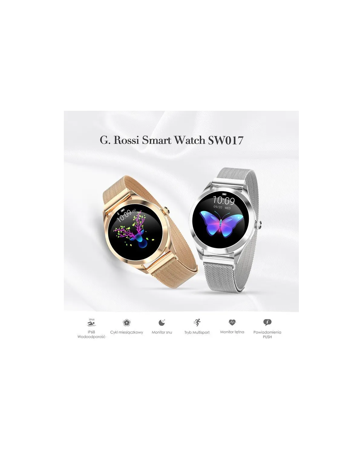 SMARTWATCH DAMSKI G. Rossi SW017-5 r.gold/white (sg011e) SMARTWATCH DAMSKI G. Rossi SW017-5 r.gold/white (sg011e)