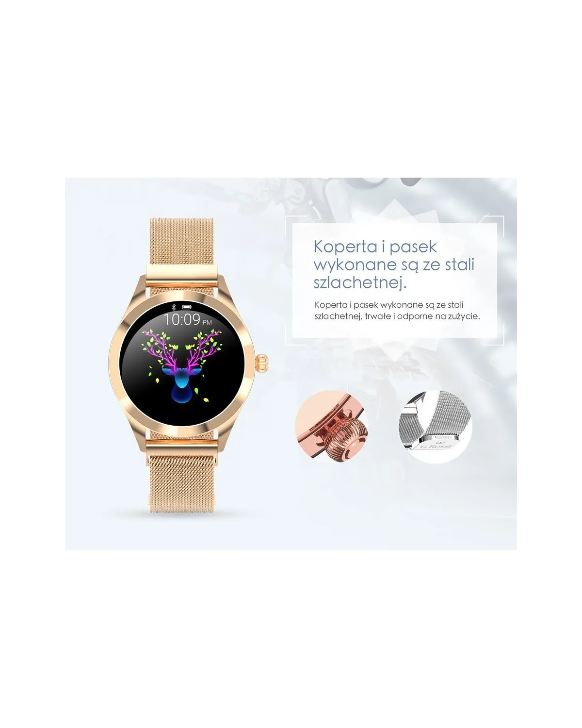 SMARTWATCH DAMSKI G. Rossi SW017-5 r.gold/white (sg011e) SMARTWATCH DAMSKI G. Rossi SW017-5 r.gold/white (sg011e)