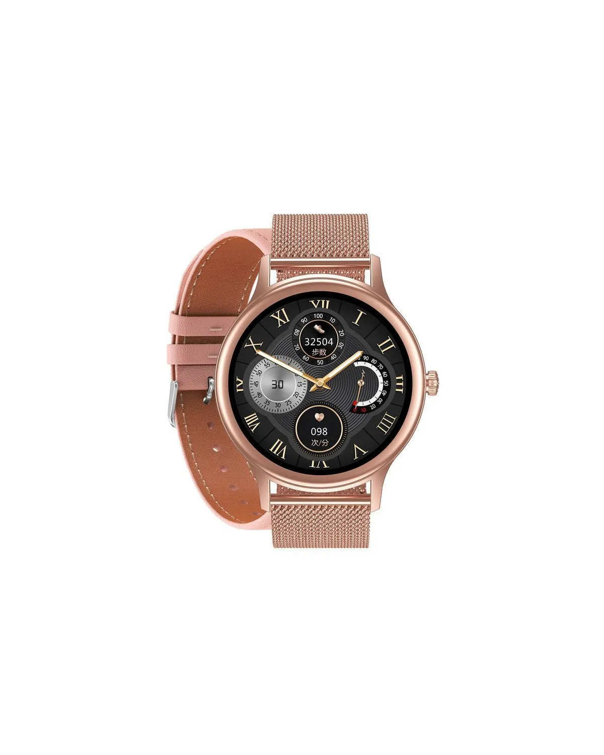 SMARTWATCH DAMSKI PACIFIC 18-1 - BRANSOLETA + PASEK: Rosegold / R&oacute;żowy (sy015a)