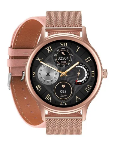 SMARTWATCH DAMSKI PACIFIC 18-1 - BRANSOLETA + PASEK: Rosegold / Różowy (sy015a)