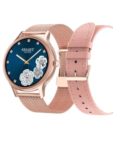 SMARTWATCH DAMSKI PACIFIC 18-1 - BRANSOLETA + PASEK: Rosegold / R&oacute;żowy (sy015a)