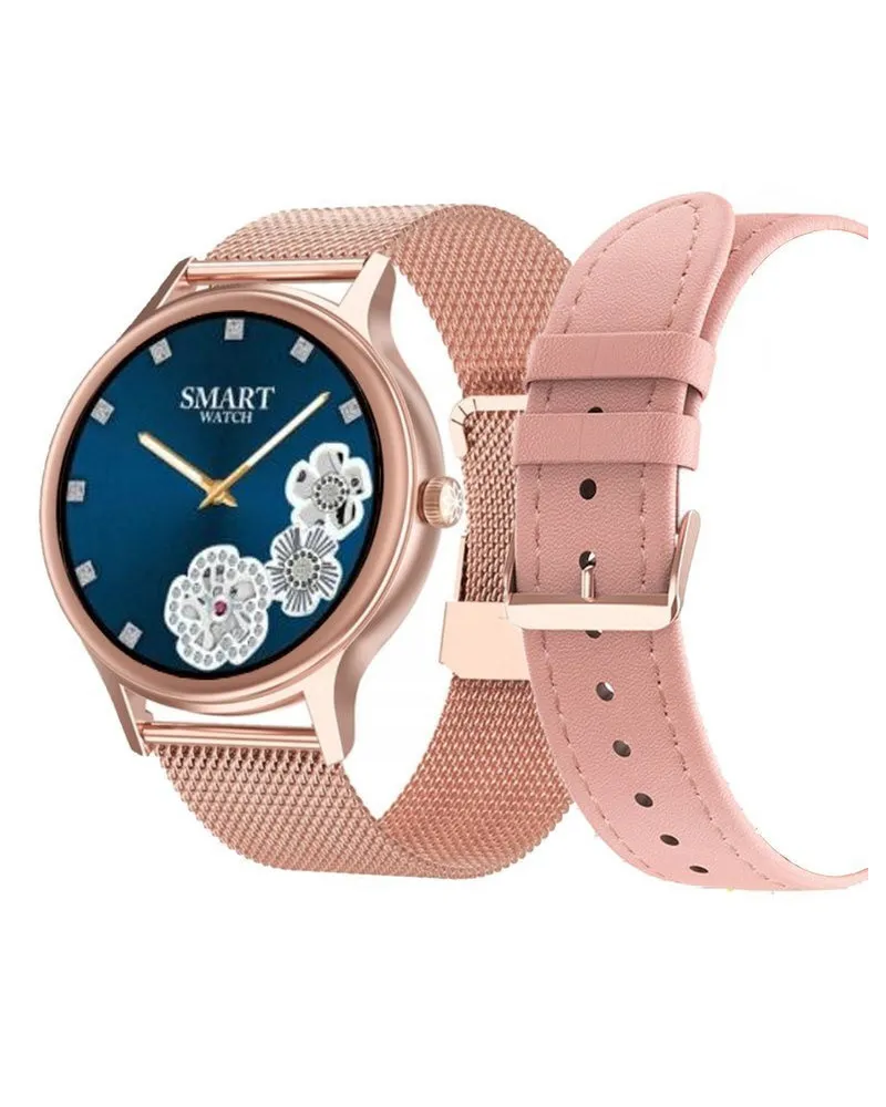 SMARTWATCH DAMSKI PACIFIC 18-1 - BRANSOLETA + PASEK: Rosegold / R&oacute;żowy (sy015a)