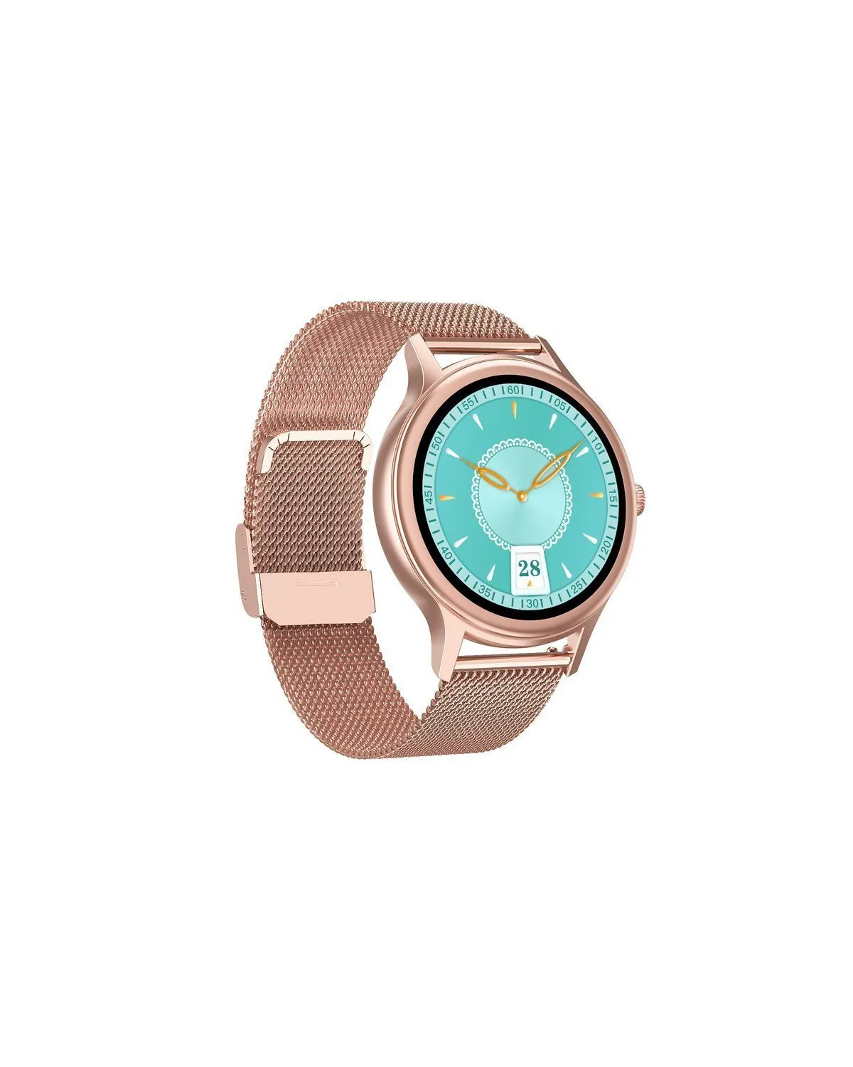SMARTWATCH DAMSKI PACIFIC 18-2 - BRANSOLETA + PASEK: Rosegold / Biały (sy015b)