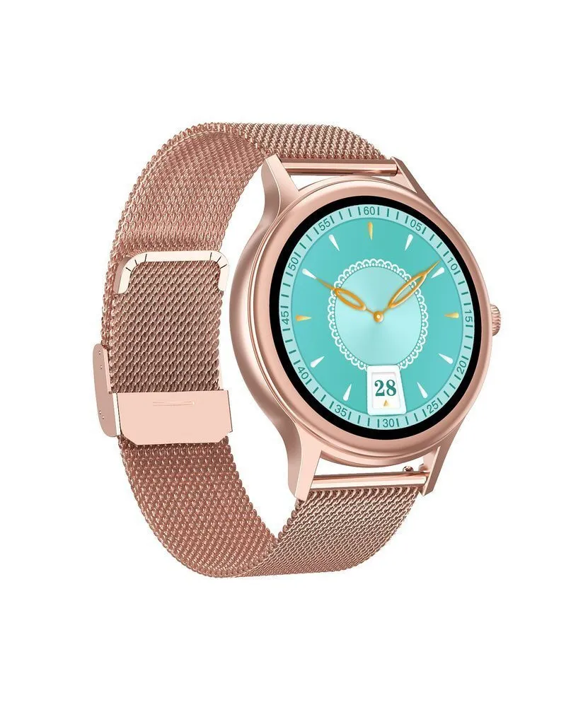SMARTWATCH DAMSKI PACIFIC 18-2 - BRANSOLETA + PASEK: Rosegold / Biały (sy015b)