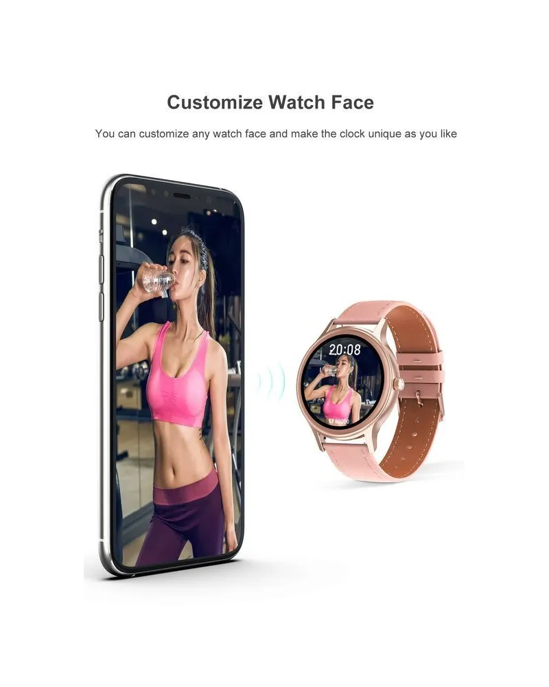 SMARTWATCH DAMSKI PACIFIC 18-2 - BRANSOLETA + PASEK: Rosegold / Biały (sy015b)
