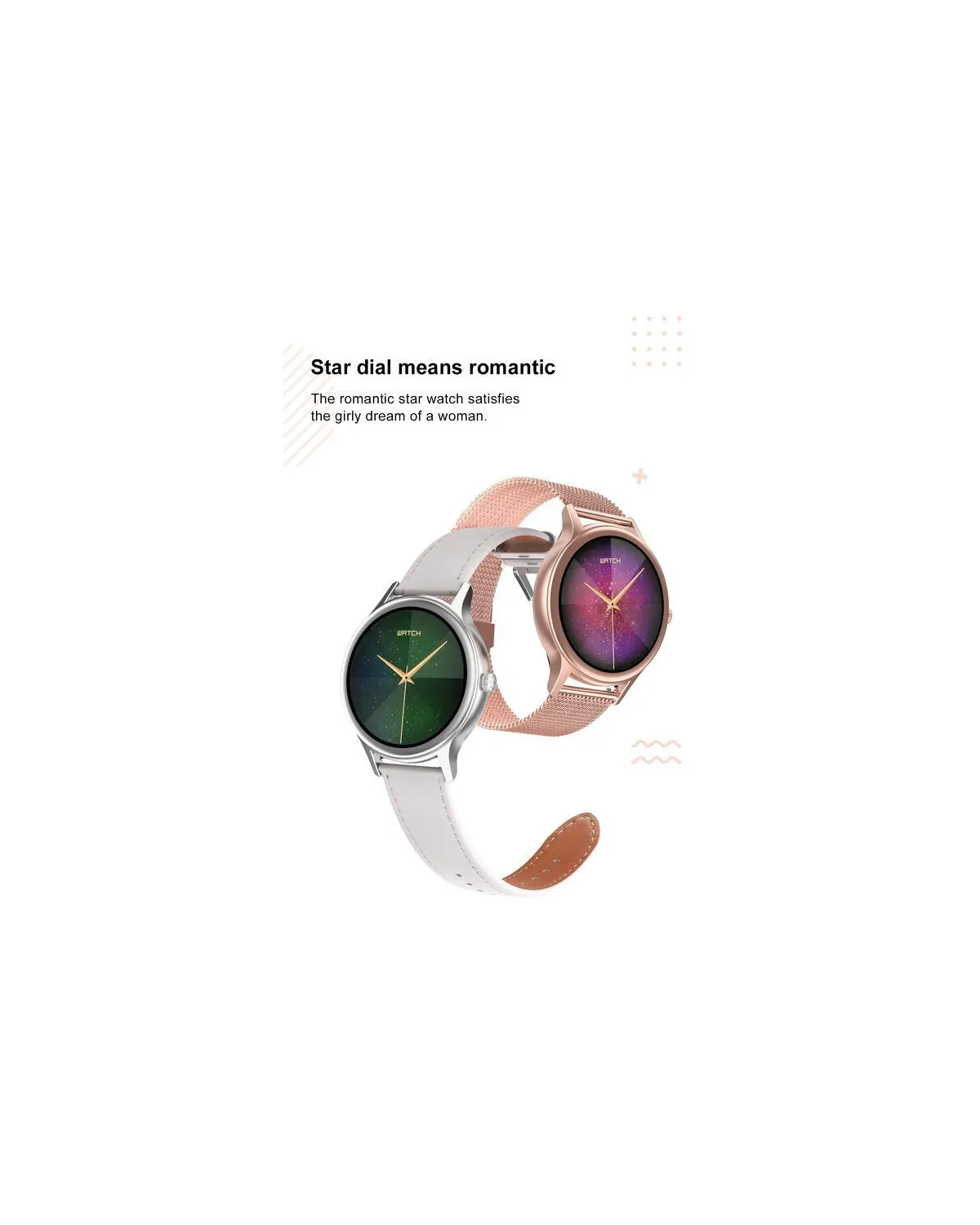 SMARTWATCH DAMSKI PACIFIC 18-2 - BRANSOLETA + PASEK: Rosegold / Biały (sy015b)