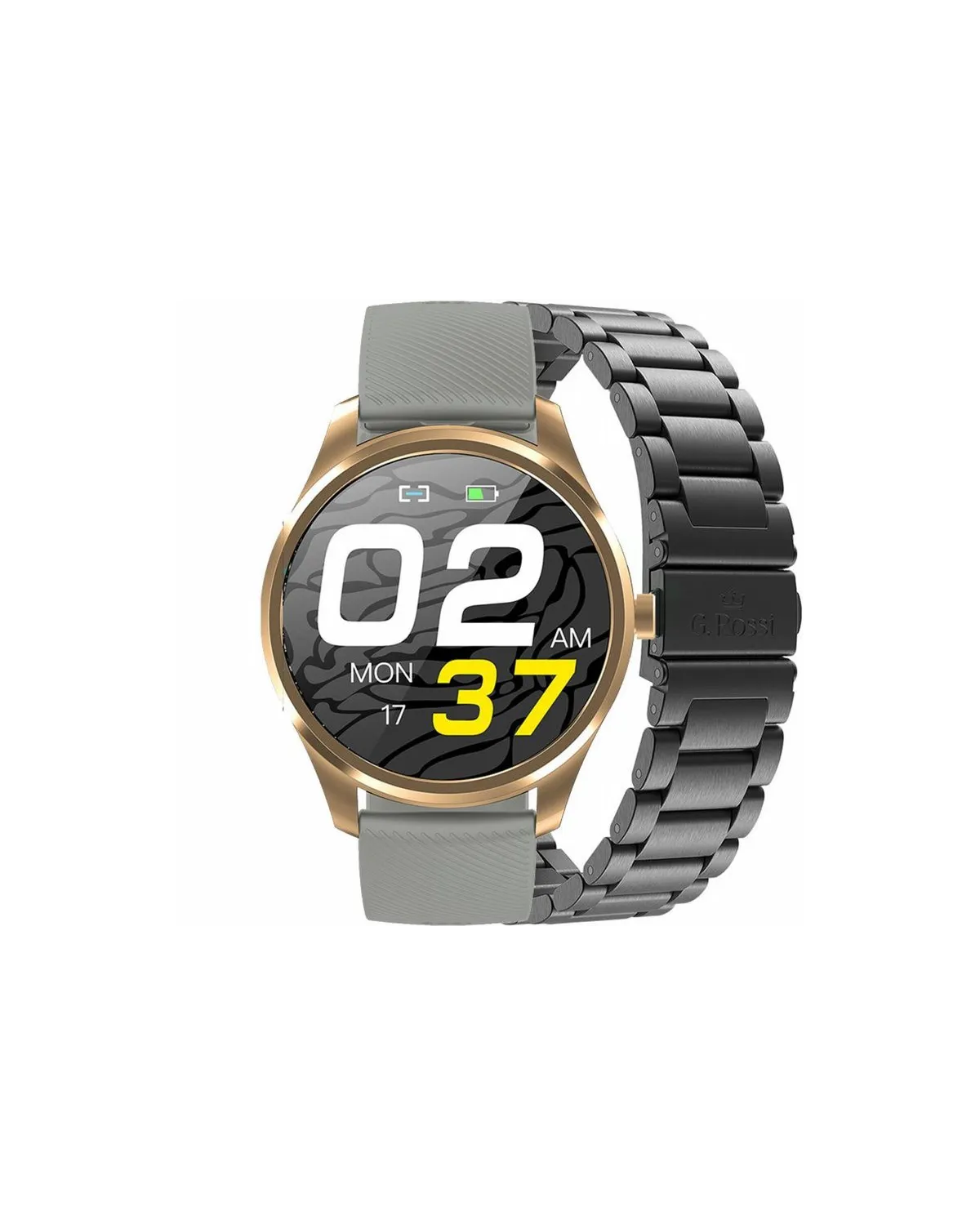 SMARTWATCH MĘSKI G. Rossi SW012-5 gold/gray + dodatkowa BRANSOLETA (sg007e) SMARTWATCH MĘSKI G. Rossi SW012-5 gold/gray + dodatkowa BRANSOLETA (sg007e)