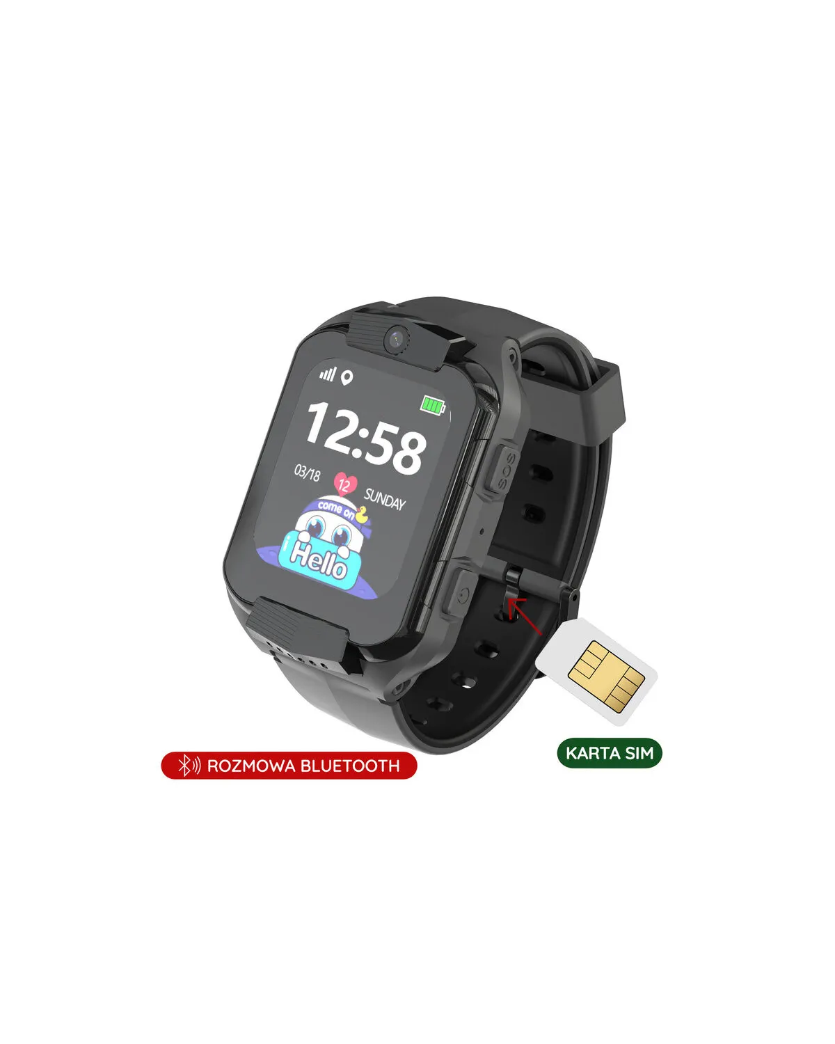 SMARTWATCH DZIECIĘCY PACIFIC 32-1 KIDS - black (sy028a) SMARTWATCH DZIECIĘCY PACIFIC 32-1 KIDS - black (sy028a)