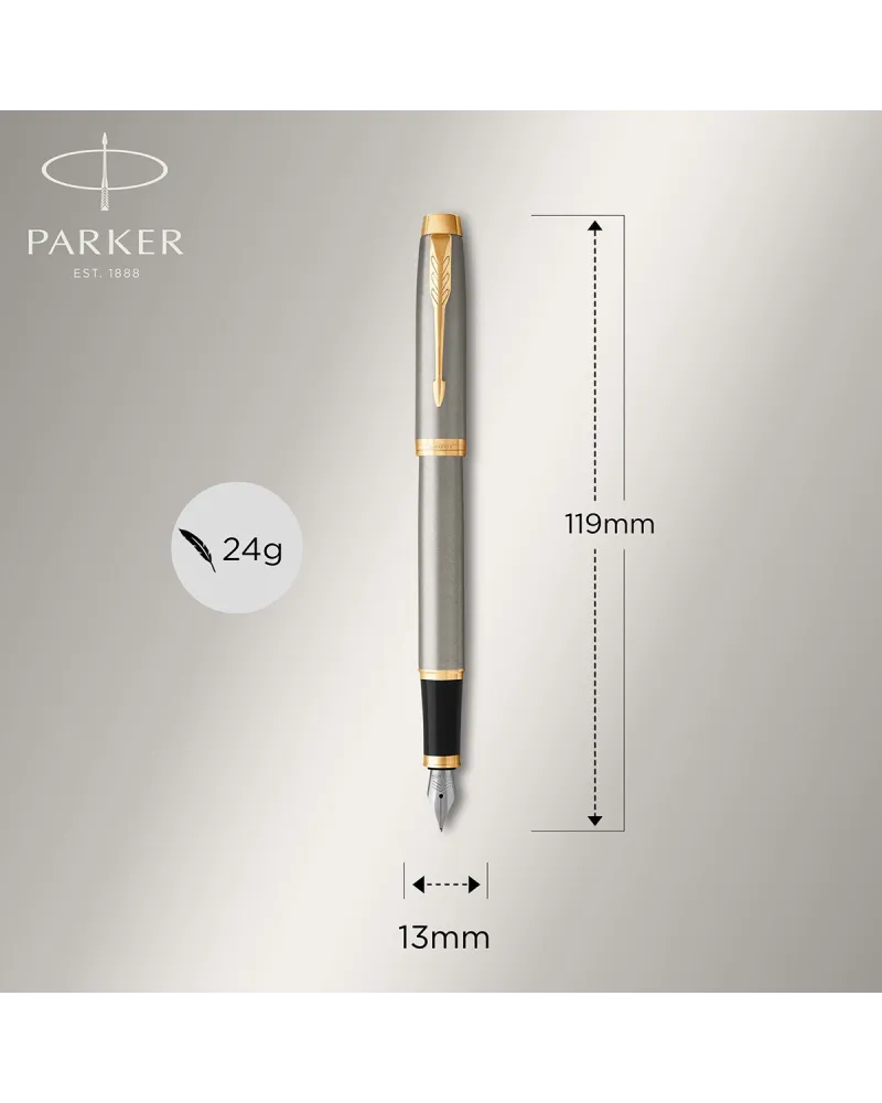 Długopis i Pi&oacute;ro Parker IM Brushed Metal GT w Pudełku z Grawerem (1931670/5)
