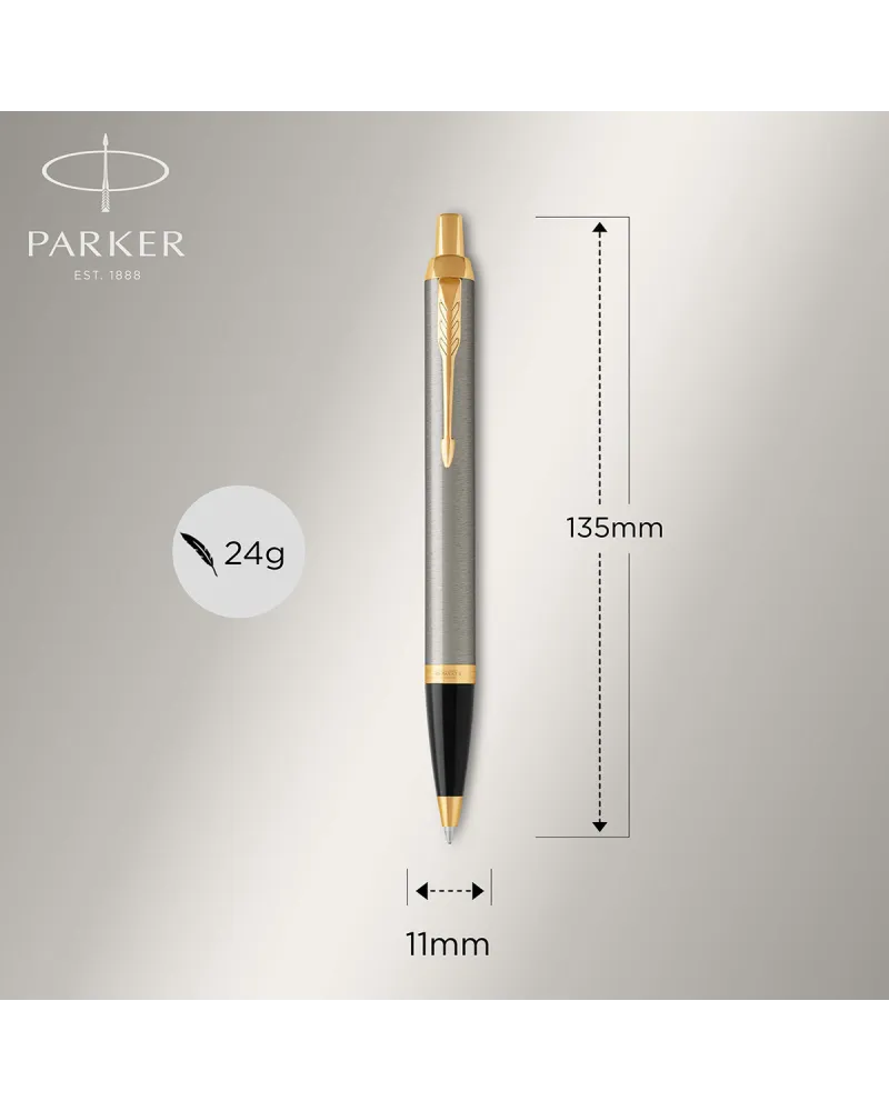 Długopis Parker IM Brushed Metal GT w Pudełku z Grawerem (1931670/6)