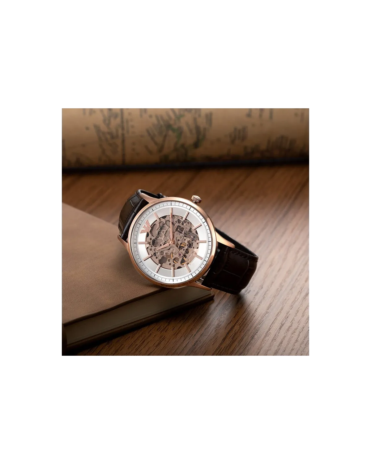 Zegarek męski EMPORIO ARMANI SKELETON AUTOMATIC AR60039 (zi055b)