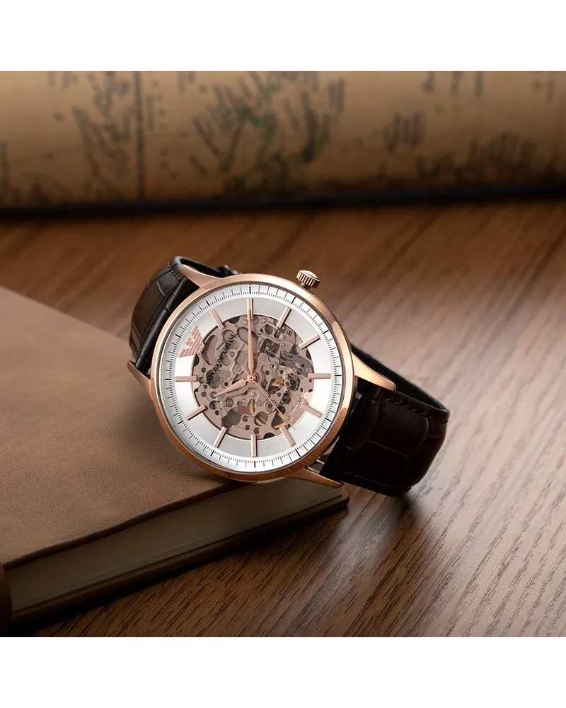 Zegarek męski EMPORIO ARMANI SKELETON AUTOMATIC AR60039 (zi055b)