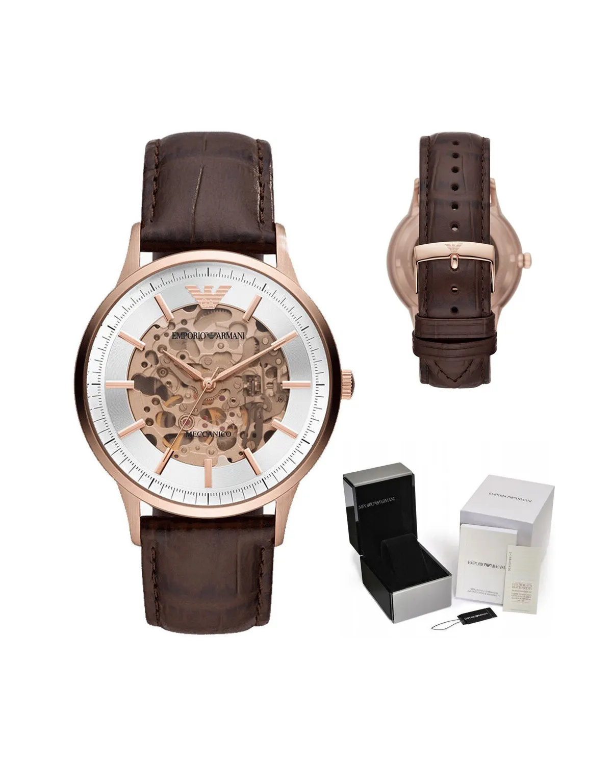Zegarek męski EMPORIO ARMANI SKELETON AUTOMATIC AR60039 (zi055b)