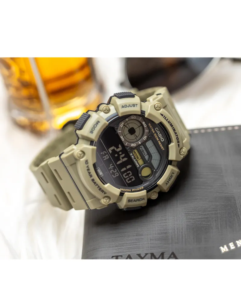 ZEGAREK MĘSKI CASIO Digital Moonphase WS-1500H-5B + BOX