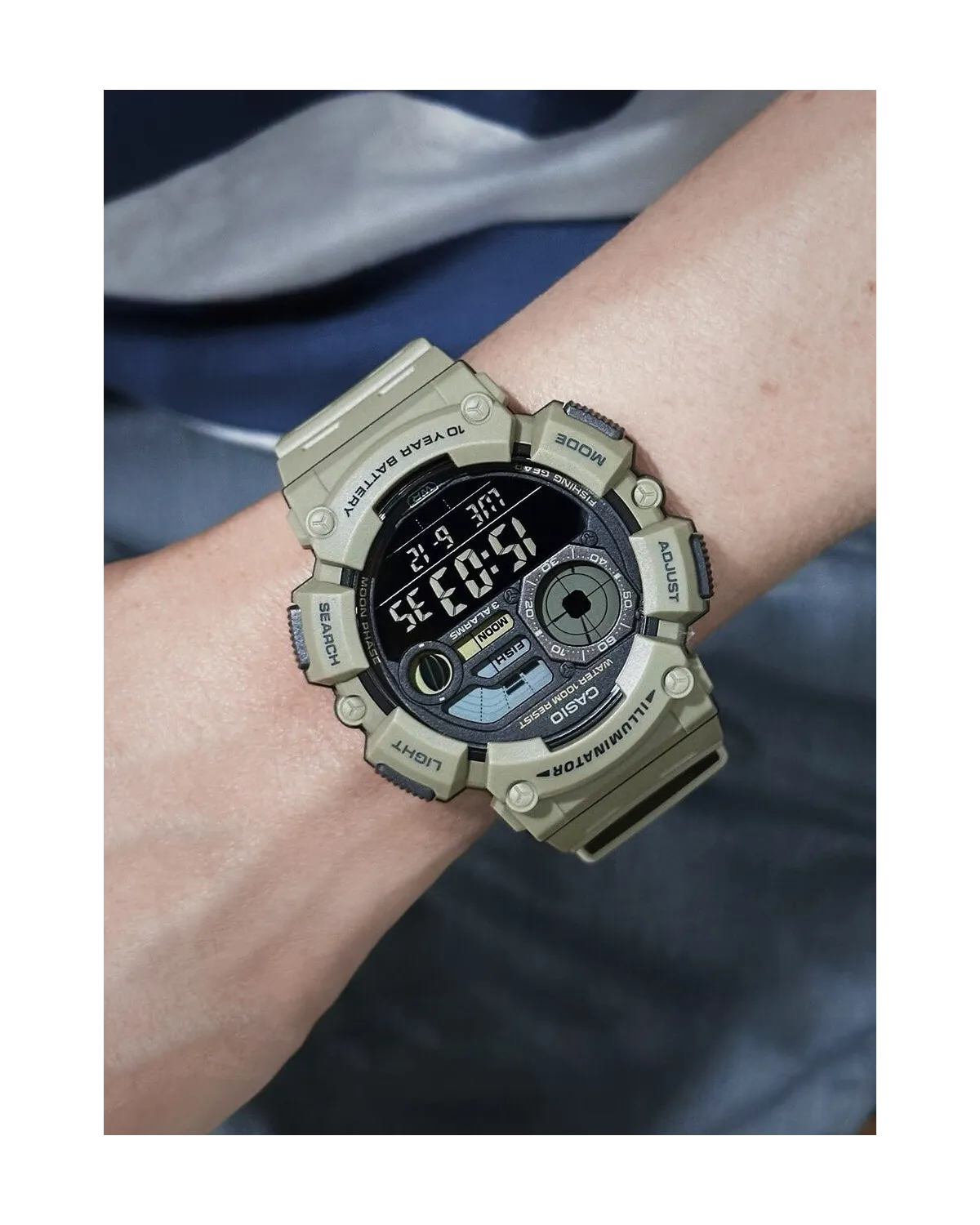 ZEGAREK MĘSKI CASIO Digital Moonphase WS-1500H-5B + BOX