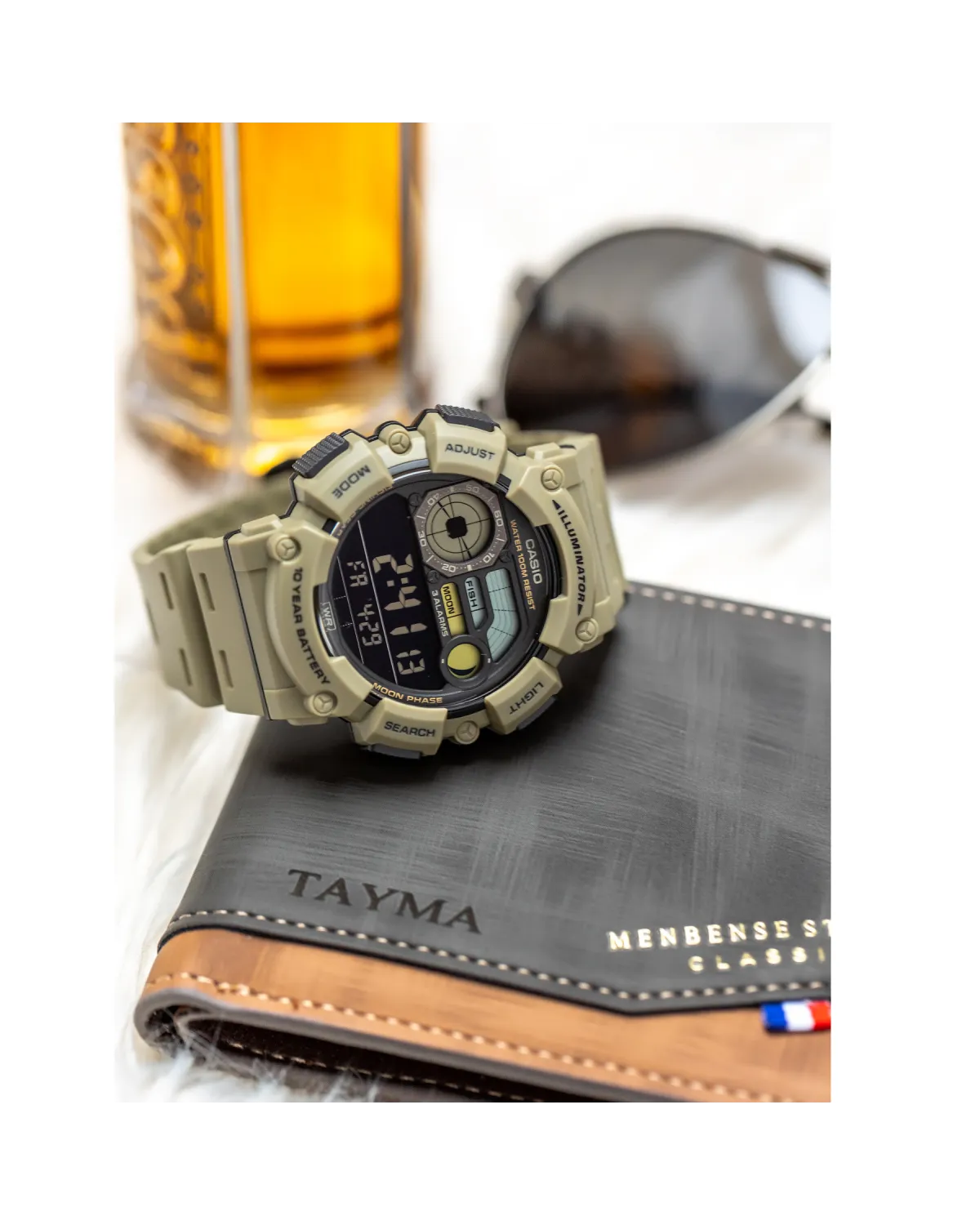 ZEGAREK MĘSKI CASIO Digital Moonphase WS-1500H-5B + BOX