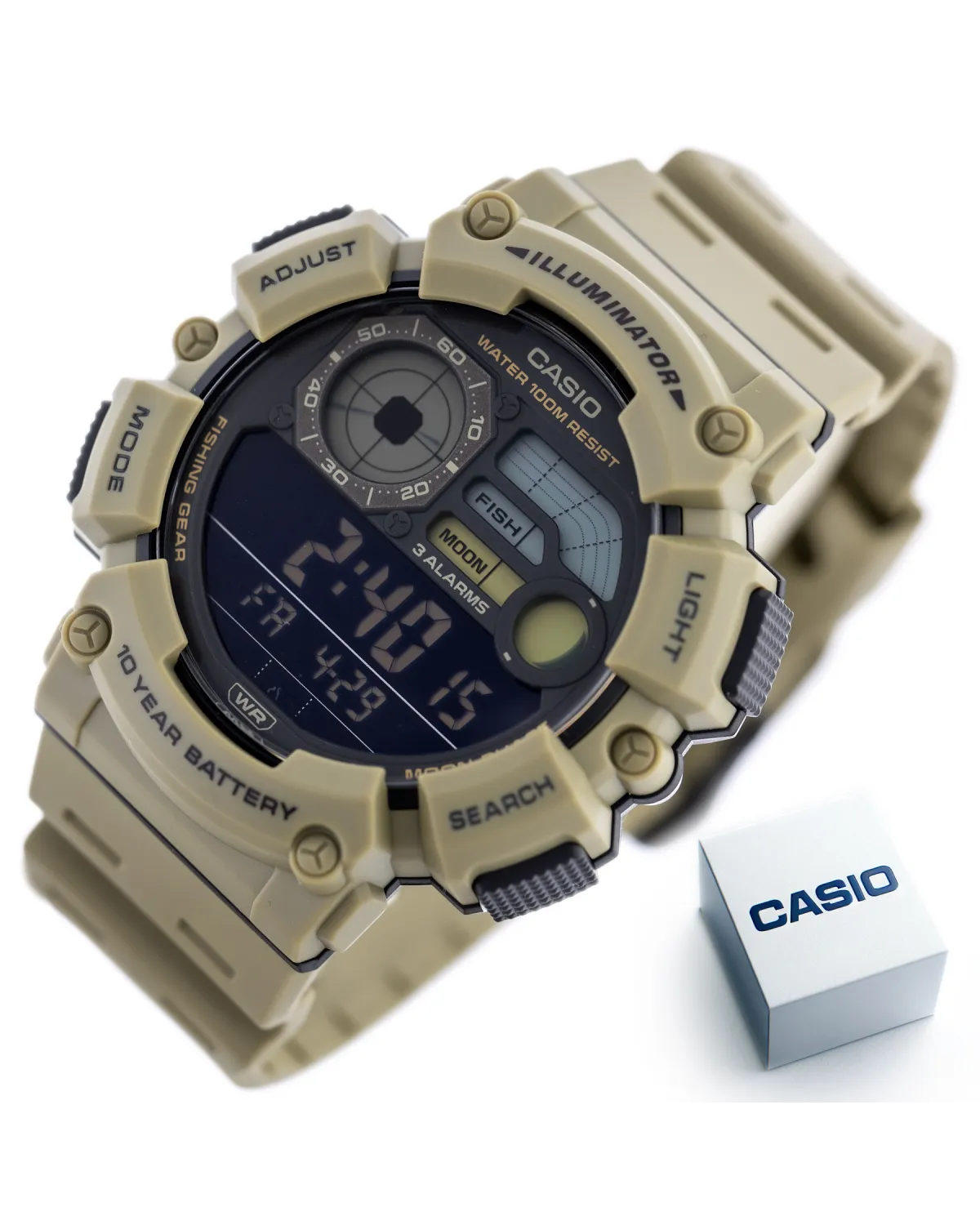ZEGAREK MĘSKI CASIO Digital Moonphase WS-1500H-5B + BOX