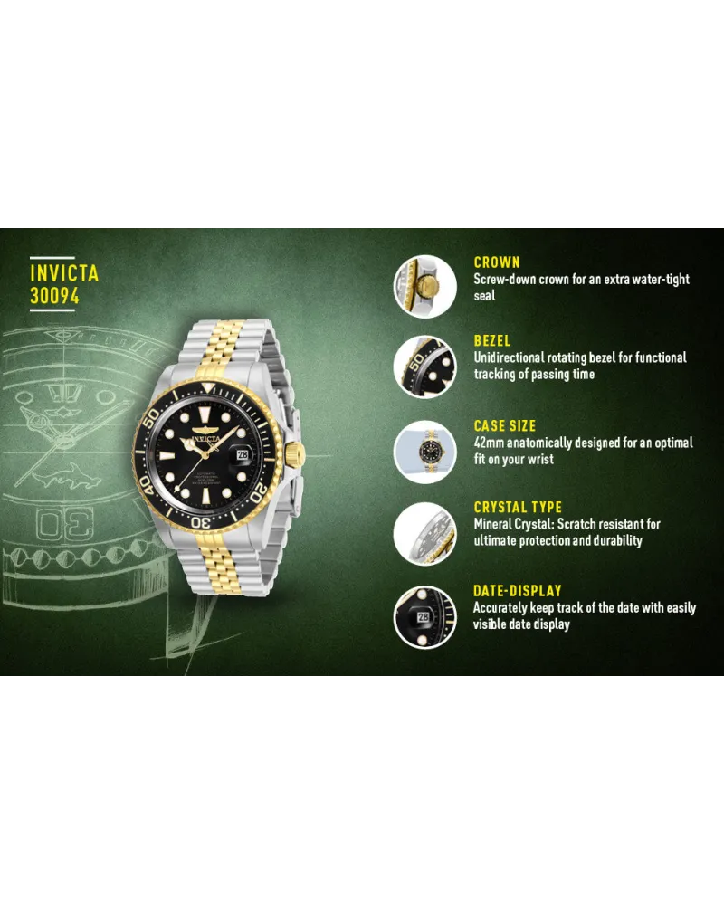 ZEGAREK MĘSKI INVICTA DIVER PROFESSIONAL 30094 - AUTOMAT WR200, koperta 42mm (zv004d) ZEGAREK MĘSKI INVICTA DIVER PROFESSIONAL 30094 - AUTOMAT WR200, koperta 42mm (zv004d)
