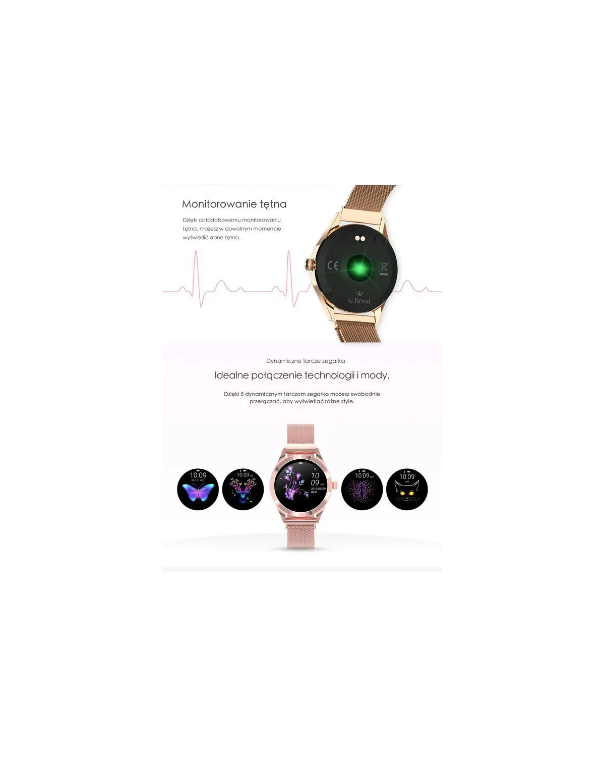 SMARTWATCH DAMSKI G. Rossi SW017-8 silver/white (sg011b) SMARTWATCH DAMSKI G. Rossi SW017-8 silver/white (sg011b)