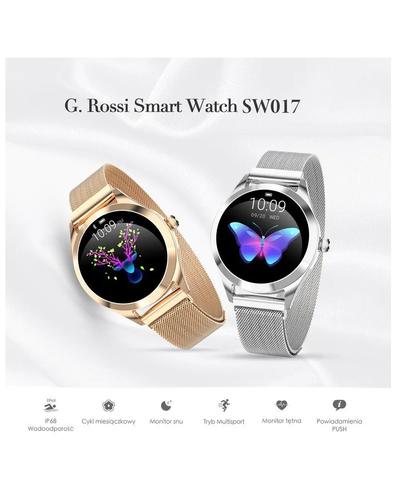 SMARTWATCH DAMSKI G. Rossi SW017-8 silver/white (sg011b) SMARTWATCH DAMSKI G. Rossi SW017-8 silver/white (sg011b)