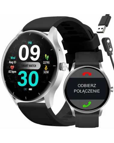 SMARTWATCH UNISEX GRAVITY GT2-6 - ROZMOWY BLUETOOTH, WŁASNE TARCZE (sg019f)