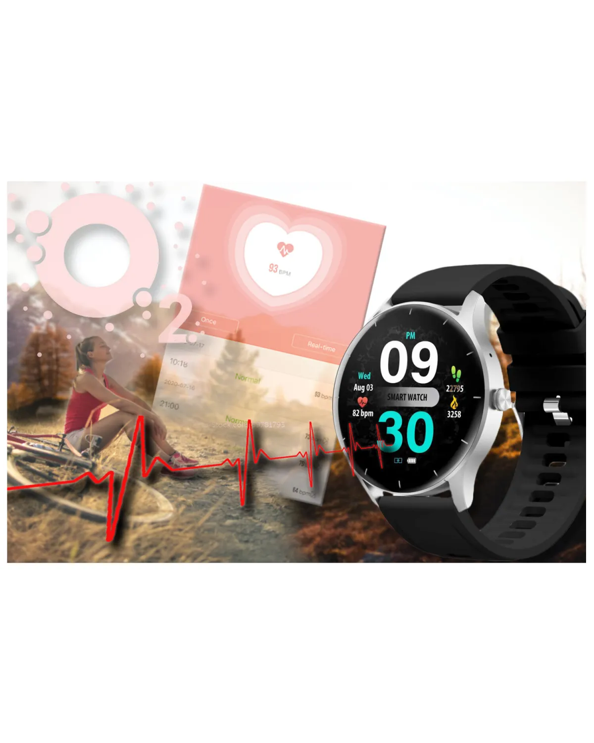 SMARTWATCH UNISEX GRAVITY GT2-6 - ROZMOWY BLUETOOTH, WŁASNE TARCZE (sg019f)
