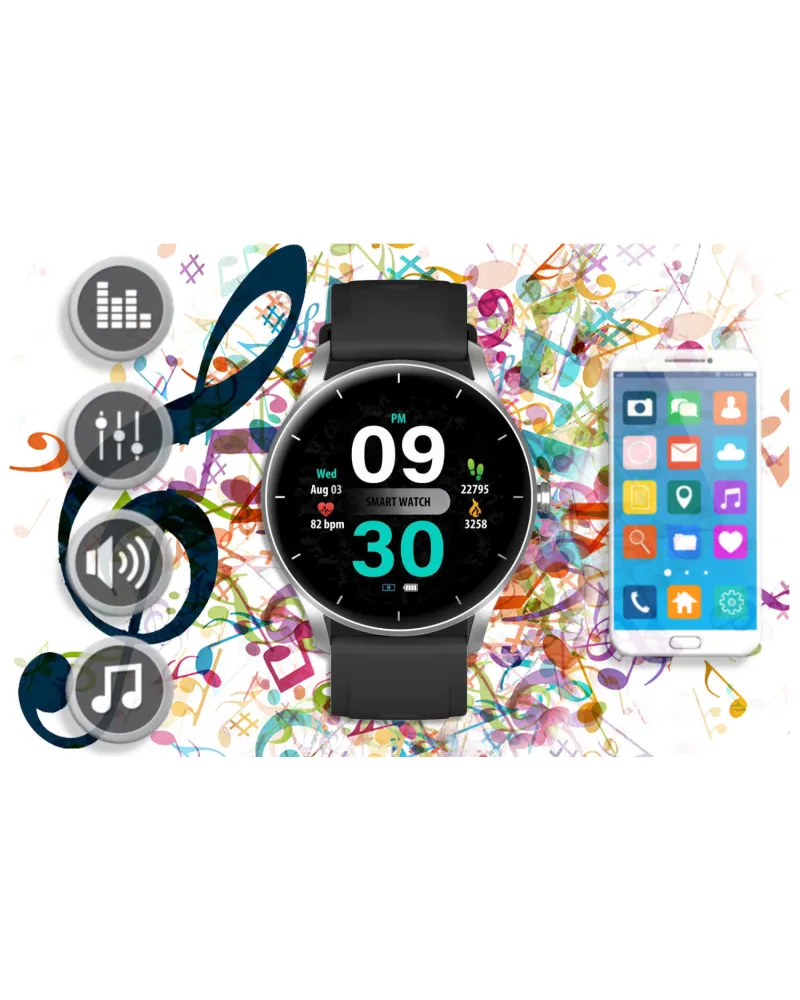 SMARTWATCH UNISEX GRAVITY GT2-6 - ROZMOWY BLUETOOTH, WŁASNE TARCZE (sg019f)
