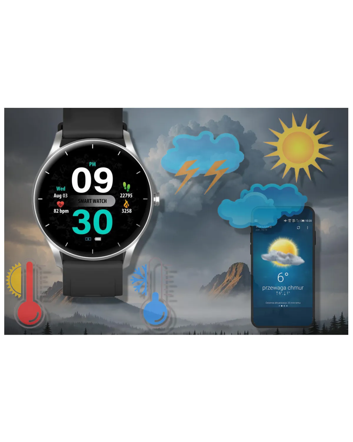 SMARTWATCH UNISEX GRAVITY GT2-6 - ROZMOWY BLUETOOTH, WŁASNE TARCZE (sg019f)