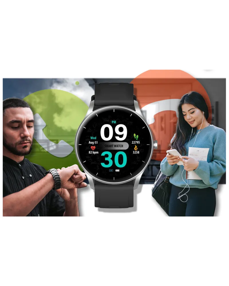SMARTWATCH UNISEX GRAVITY GT2-6 - ROZMOWY BLUETOOTH, WŁASNE TARCZE (sg019f)