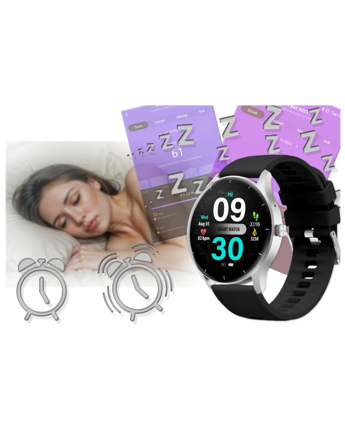 SMARTWATCH UNISEX GRAVITY GT2-6 - ROZMOWY BLUETOOTH, WŁASNE TARCZE (sg019f)