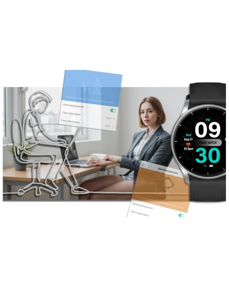 SMARTWATCH UNISEX GRAVITY GT2-6 - ROZMOWY BLUETOOTH, WŁASNE TARCZE (sg019f)