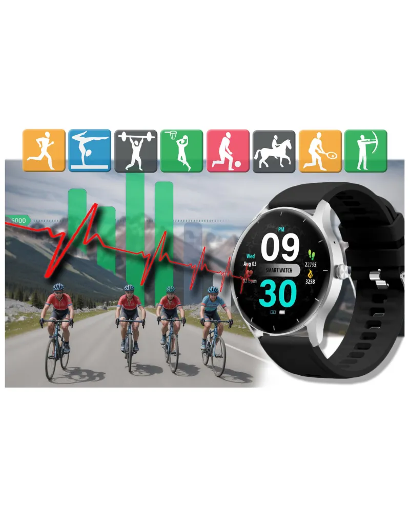 SMARTWATCH UNISEX GRAVITY GT2-6 - ROZMOWY BLUETOOTH, WŁASNE TARCZE (sg019f)