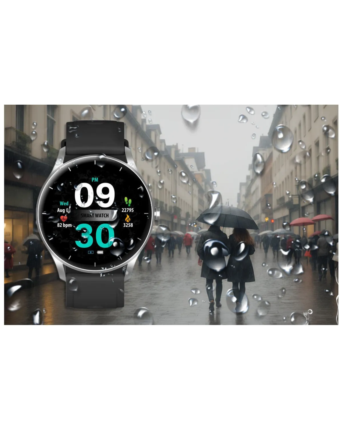 SMARTWATCH UNISEX GRAVITY GT2-6 - ROZMOWY BLUETOOTH, WŁASNE TARCZE (sg019f)