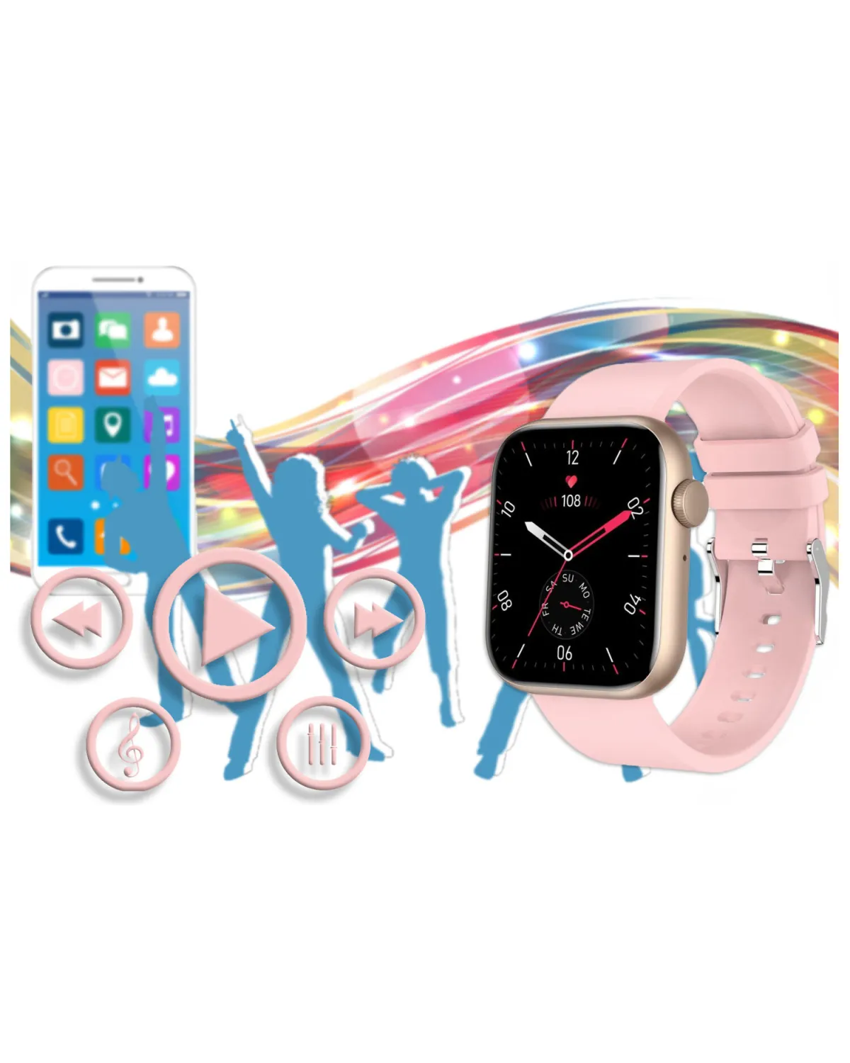 SMARTWATCH UNISEX GRAVITY GT3-1 - ROZMOWY BLUETOOTH, WŁASNE TARCZE (sg022a)