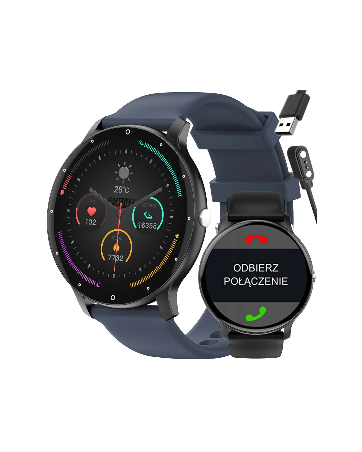 SMARTWATCH UNISEX GRAVITY GT1-1 PRO - ROZMOWY BLUETOOTH, DODATKOWY PASEK (sg027a)