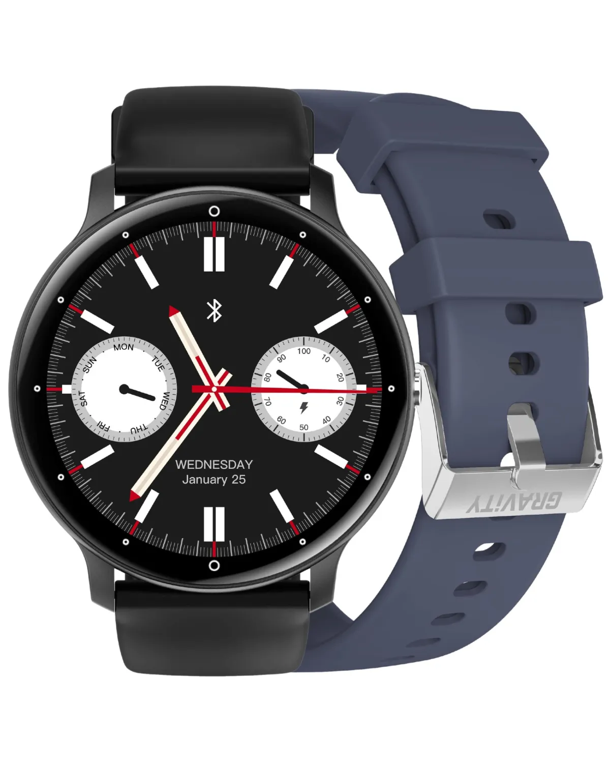 SMARTWATCH UNISEX GRAVITY GT1-1 PRO - ROZMOWY BLUETOOTH, DODATKOWY PASEK (sg027a)