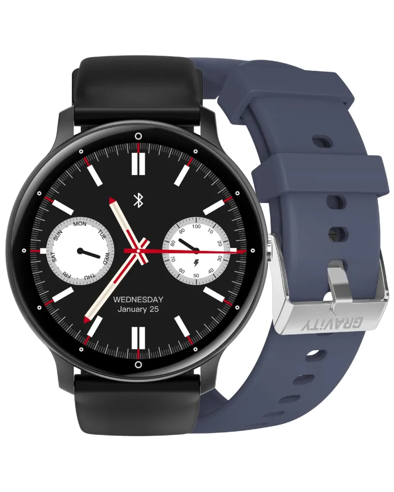 SMARTWATCH UNISEX GRAVITY GT1-1 PRO - ROZMOWY BLUETOOTH, DODATKOWY PASEK (sg027a)
